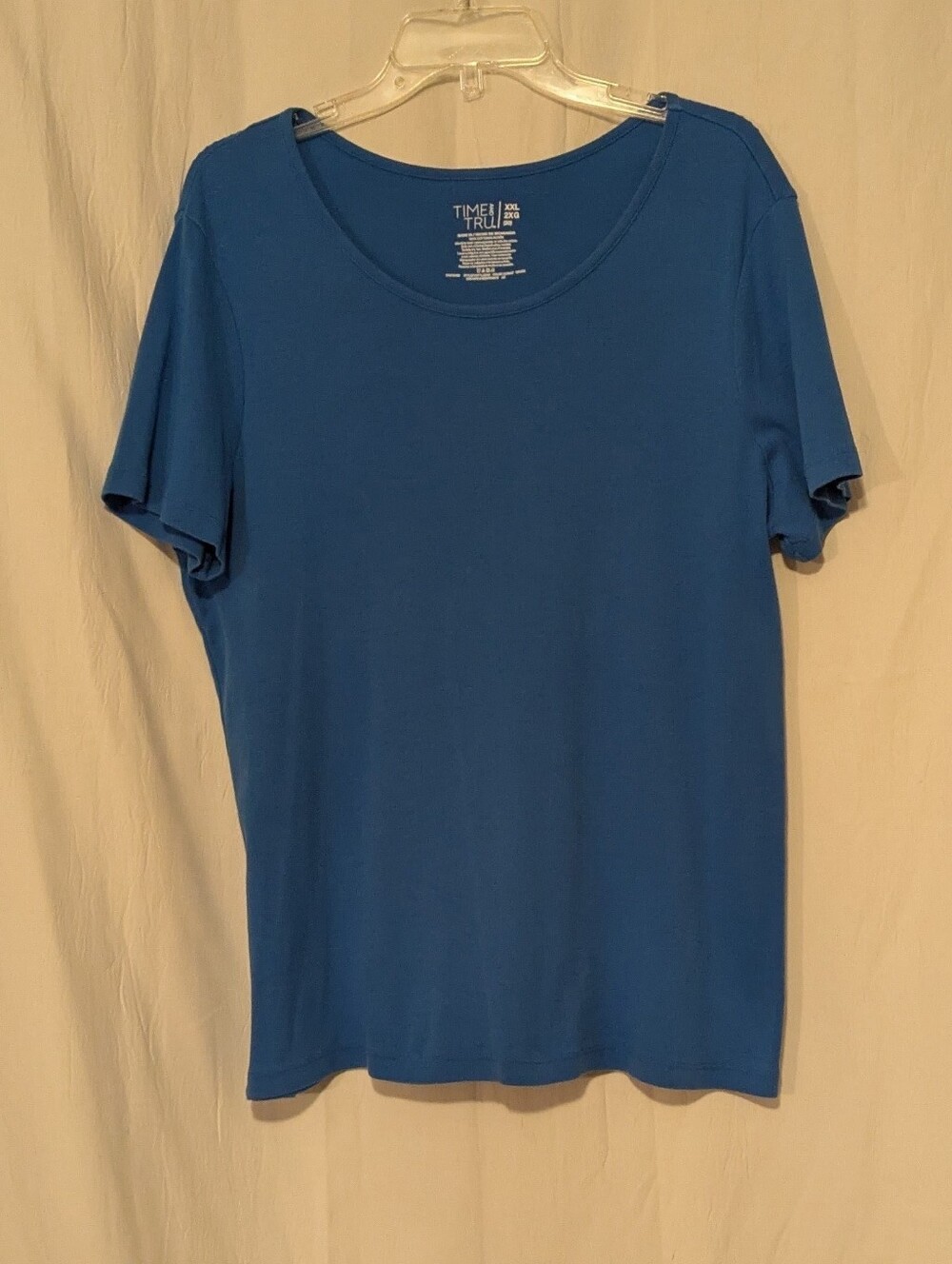 Time and True Mens Royal Blue Scoop Neck Short Sleeve Tee XXL/2XG